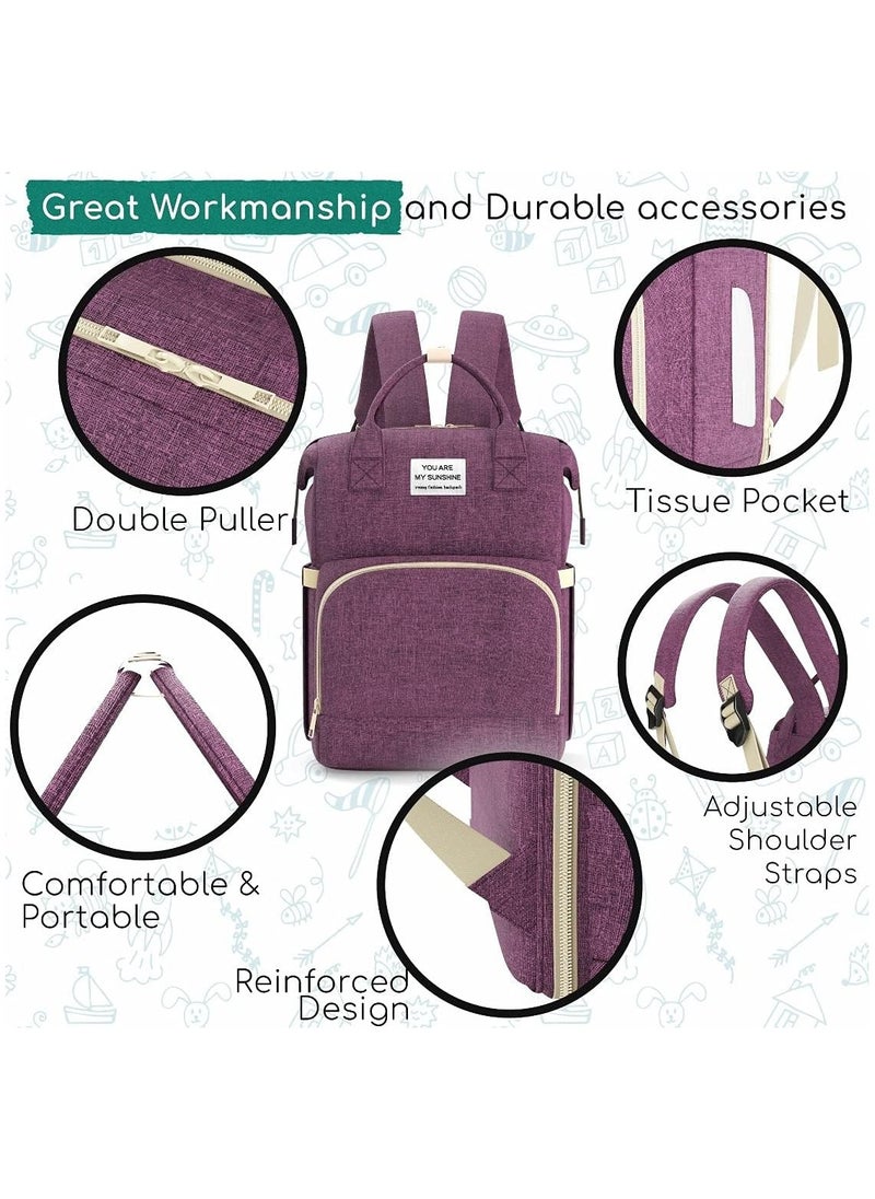 Generic - Multifunctional 3-in-1 diaper bag with diaper changing stand / diaper backpack with crib / baby cot for travel, - Image 1