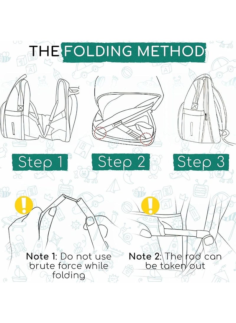 Generic - Multifunctional 3-in-1 diaper bag with diaper changing stand / diaper backpack with crib / baby cot for travel, - Image 1