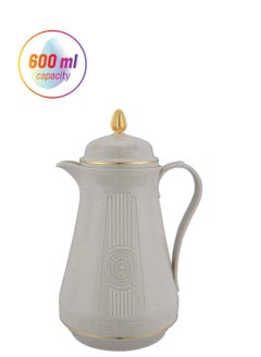 GAZELLA Plastic Coffee/Tea Flask 0.6 Liter Brown With Dot/Gold 