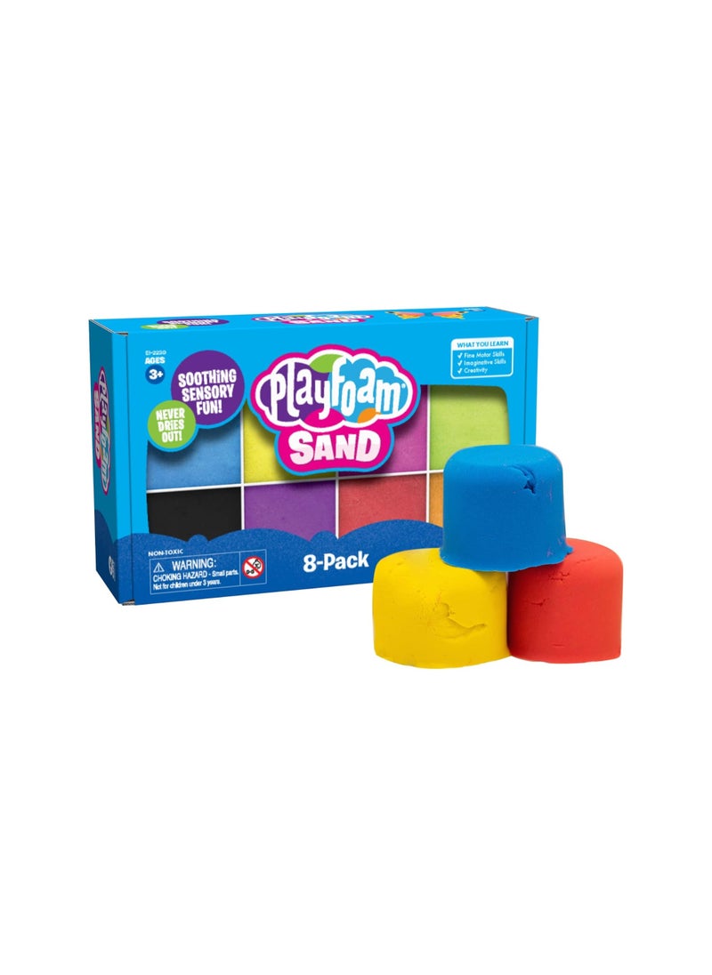 Learning Resources - Playfoam Sand Jumbo Set of 8 Play Sand Set, 8 Assorted Colours for Kneading, Shaping, for Preschoolers, Toddlers, Classrooms, Gifts for Children, Boys, Girls, Ages 3, 4, 5+ - Image 1