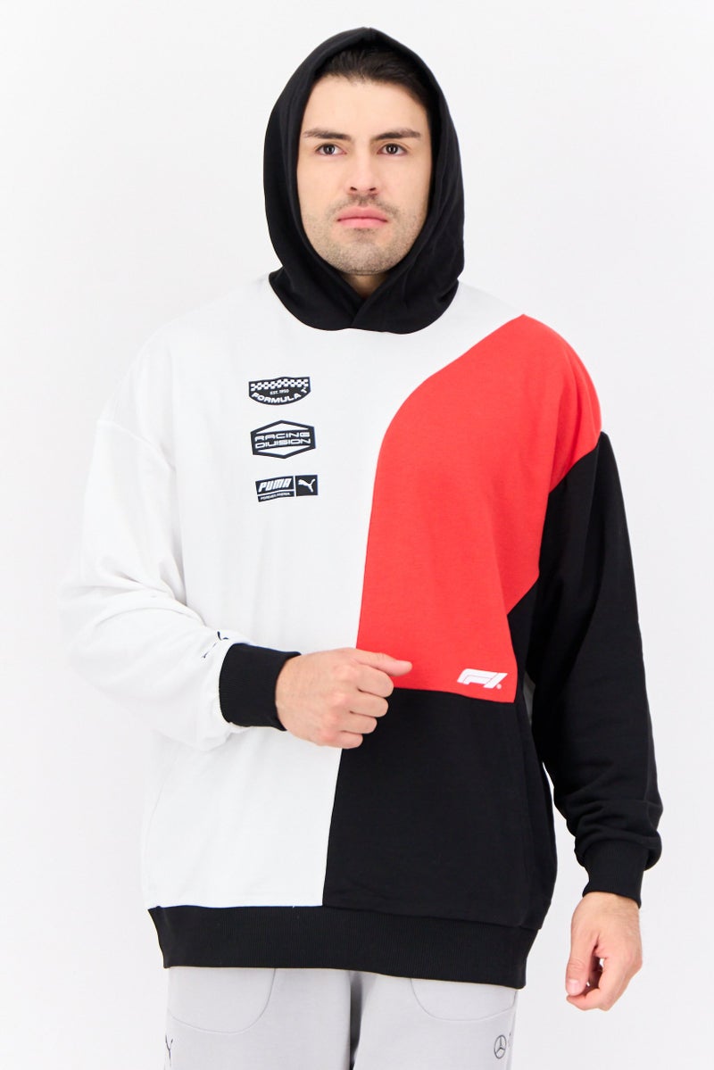 PUMA Men Sportswear Fit Long Sleeve F1 Cb Graphic Outdoor Sweatshirt, White/Black/Red  - Image 1