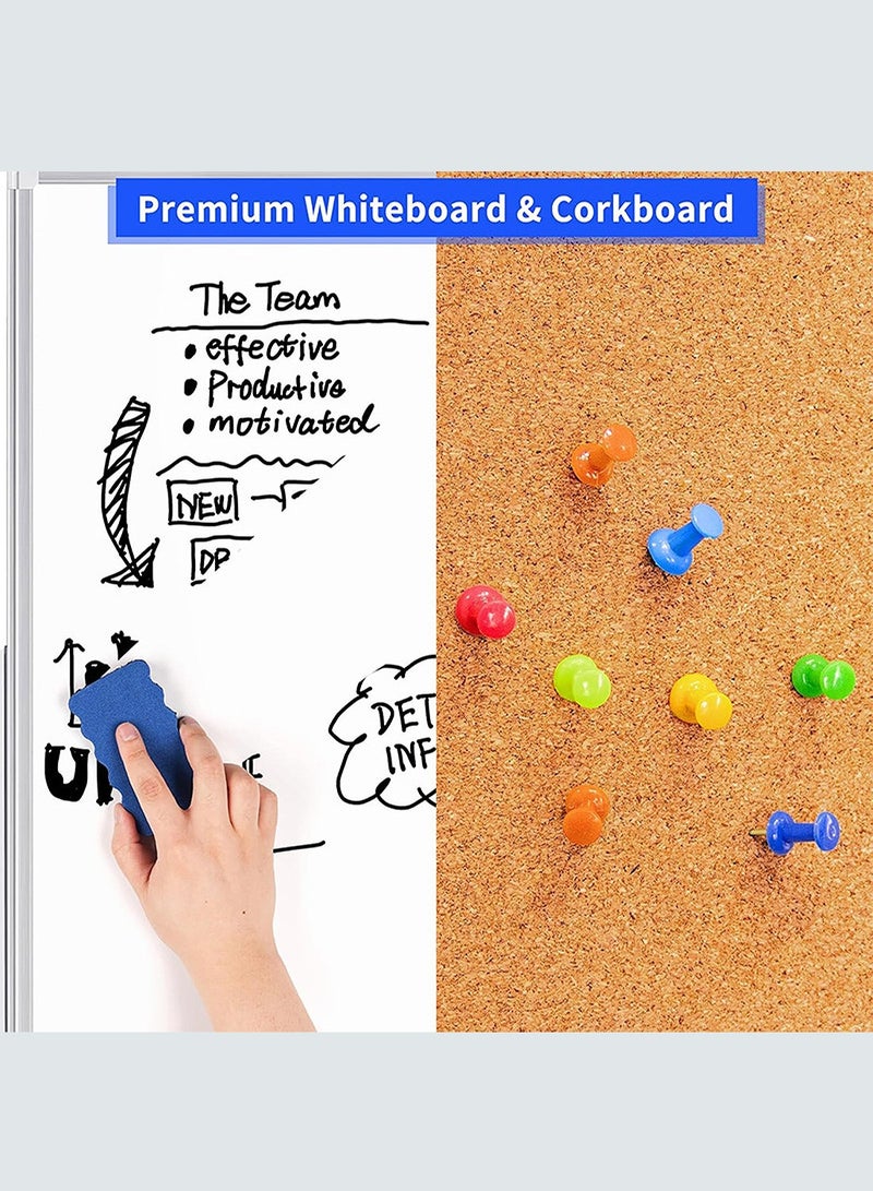 كيدلي مزدوج الجانب جوال لوحة بيضاء مع كورك كيدلي المجلس, قابل للتعديل الارتفاع المتداول الجاف مسح المجلس على عجلات, الثقيلة المغناطيسية الوقوف لوحة بيضاء للمكتب, الفصول الدراسية, المعلم, المنزل, الأطفال - Image 4