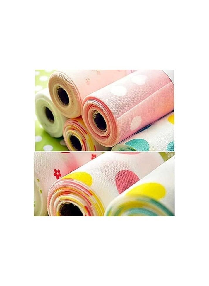 لفة مفارش مطبخ مقاومة للماء مقاس 45 سم × 300 سم ، لفة مفارش خزانة مضادة للانزلاق لخزانة المطبخ، مفارش مضادة للانزلاق,بطانة رفوف مضادة للانزلاق (زهور أزرق فاتح+أرضيه بيضاء) - Image 4