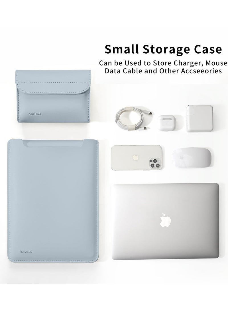 Excefore Laptop Sleeve Bag, Protective Laptop Sleeve Compatible with MacBook 12 inch, Polyester Vertical Case with Pocket, PU Bag with Small Case, Blue - Image 4