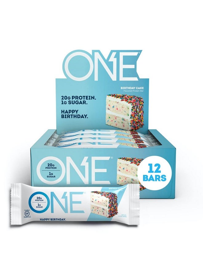 One Protein Bars Birthday Cake Gluten Free Protein Bars With 20G Protein And Only 1G Sugar Guiltfree Snacking For High Protein Diets 2.12 Oz 12 Count  - Image 1