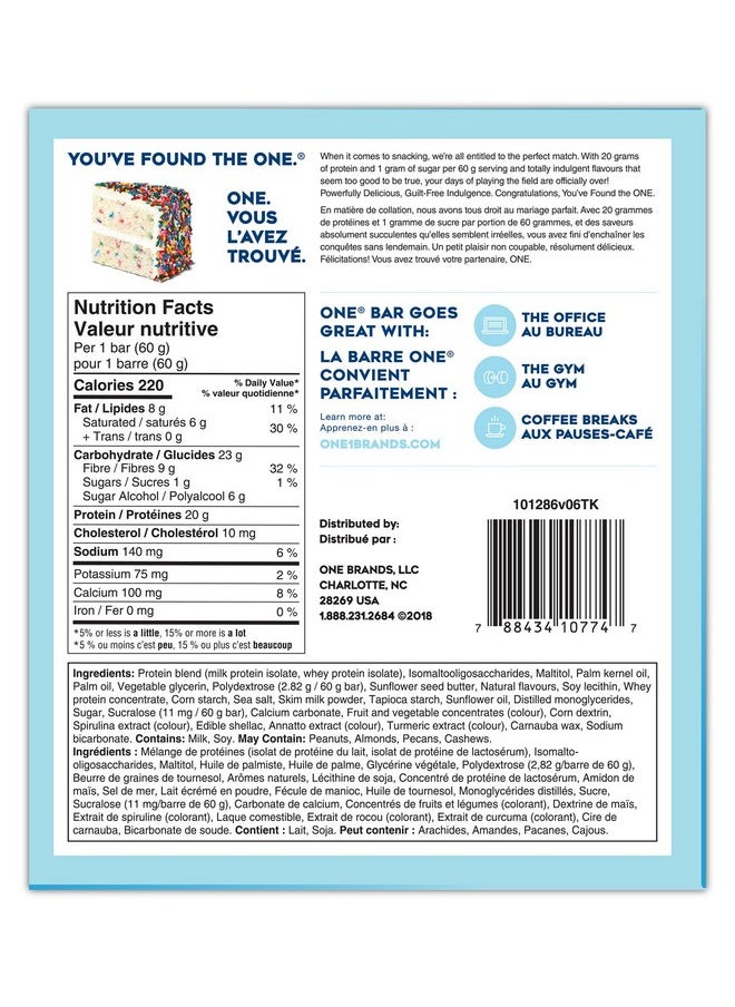 One Protein Bars Birthday Cake Gluten Free Protein Bars With 20G Protein And Only 1G Sugar Guiltfree Snacking For High Protein Diets 2.12 Oz 12 Count  - Image 4