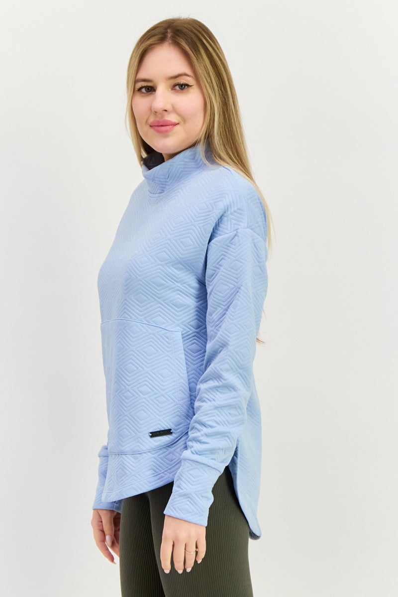 NINE WEST Women Sportswear Fit Long Sleeve Outdoor Sweatshirt, Blue - Image 3