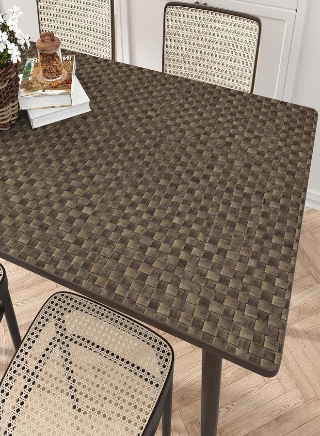 Wallercity ورق حائط من الفينيل غير المنسوج بنمط سلة من الخيزران بلون بني غامق من Wallercity، قابل للتقشير واللصق، مناسب لأسطح العمل والخزائن، مقاس 15.8 × 118 بوصة، لفة ورق حائط من الفينيل ذاتية اللصق من نسيج قصب للمطبخ والحمام - Image 2