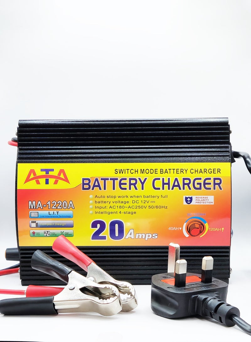 ATA Automatic Intelligent Battery Charger 12V 20A with Multiple Protections Aluminum Body - Image 3
