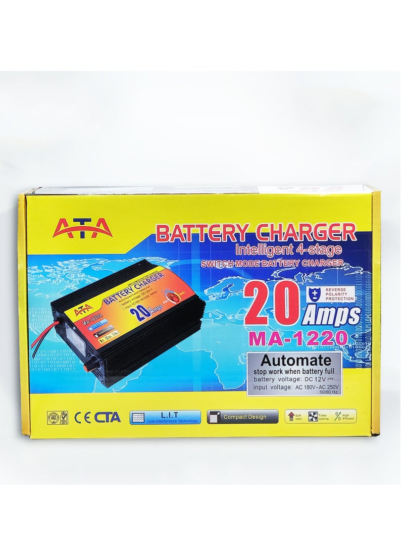 ATA Automatic Intelligent Battery Charger 12V 20A with Multiple Protections Aluminum Body - Image 5
