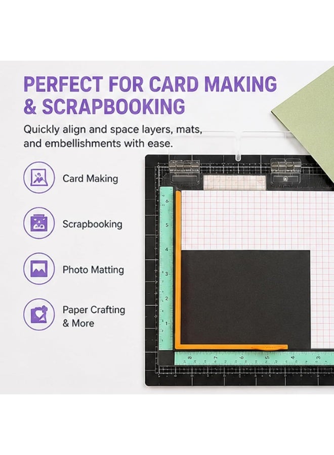 7 Pcs Paper Crafting Alignment Guides with Storage Case, Precision Layering u0026 Matting Spacers for Card Making and Scrapbooking, Color-Coded Tools with Size Tabs, 1/16 to 1/2 Inch Increments - Image 3