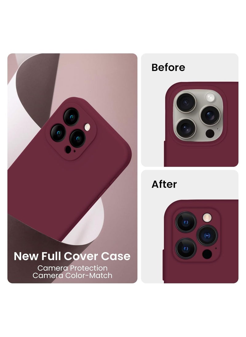 Raxoom Designed for iPhone 15 Pro Max Case, Silicone Upgraded [Camera Protection] for iPhone 15 ProMax Case with [2 Screen Protectors], Anti-Scratch Microfiber Lining, 6.7 inch, Plum - Image 3