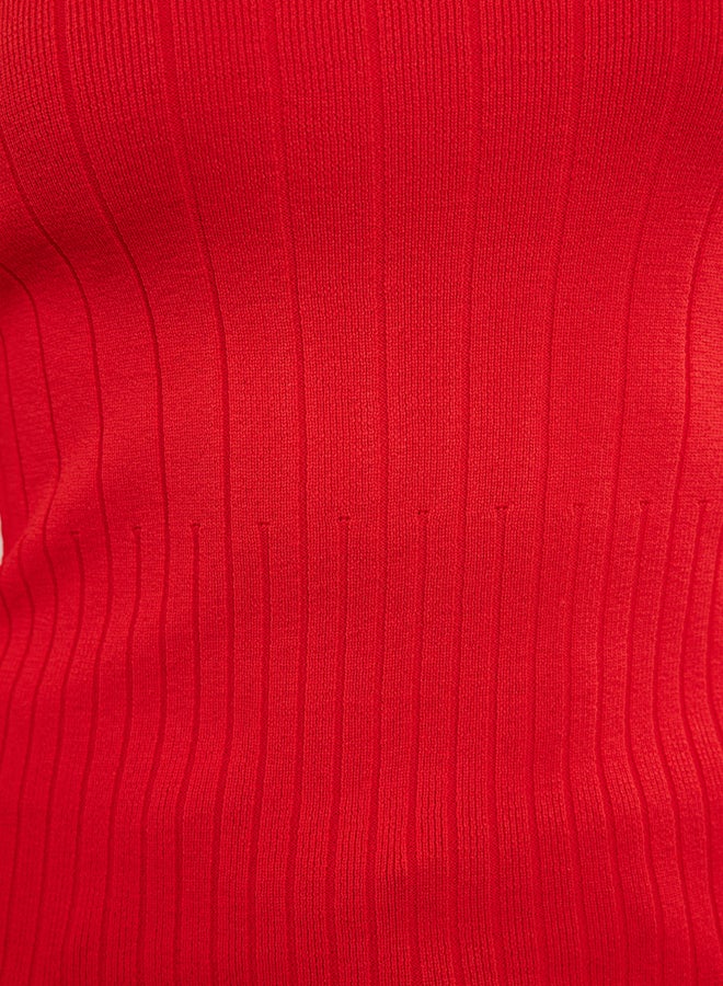 trendyol Red Basic Crew Neck Knitwear Sweater - Image 4
