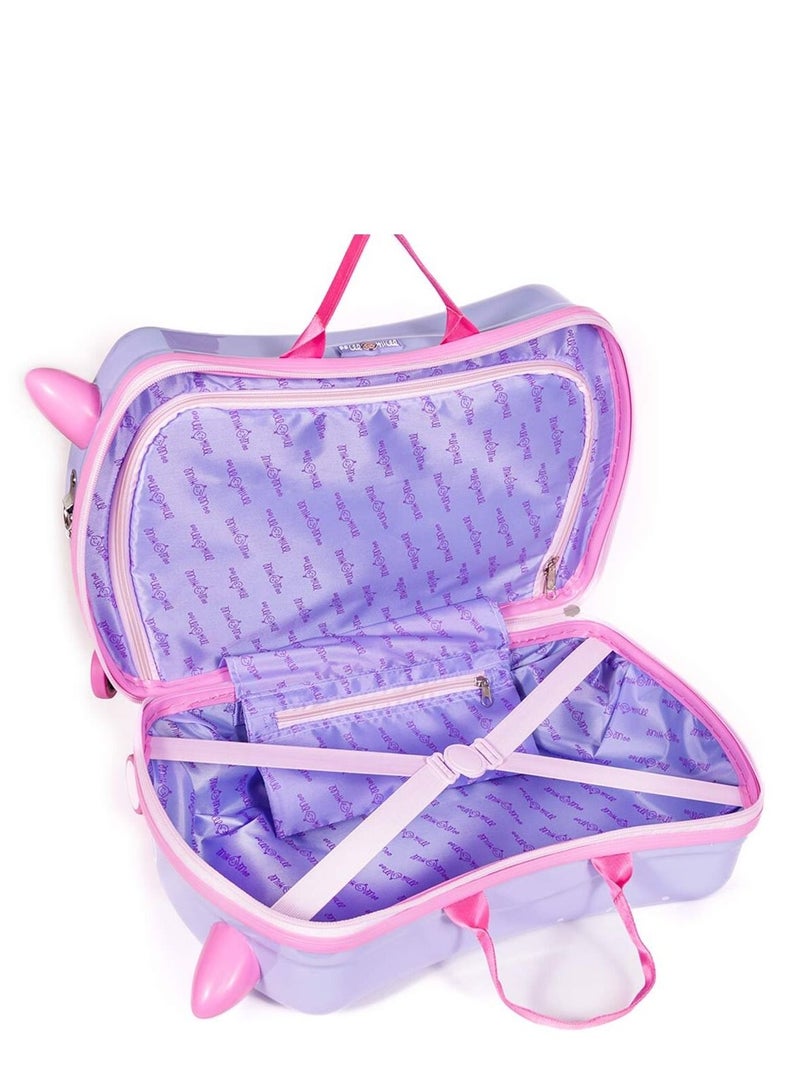 ميلك آند مو حقيبة سفر للأطفال قابلة للركوب بسعة 21 لتر، عجلات دوّارة 360°، تتحمل وزن ركوب حتى 50 كغ، حقيبة يد متينة للسفر، تصميم واسع ومريح للركوب، ممتعة وآمنة للأطفال من عمر 2 إلى 6 سنوات – تصميم الحورية الصغيرة (Little Mermaid) - Image 4