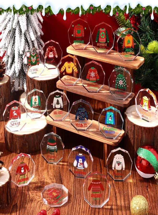 Misdary 20 Pcs Christmas Ugly Sweater Trophy Gingerbread Man Award Funny Trophy Contest Prizes Party Game Favors for Xmas Costume Contest Winner Holiday Party Supplies(Ugly Sweater) - Image 5