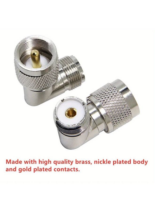2pcs PL259 Right Angle UHF Male To Female Coax Connector Adapter 90 Degree Elbow - Image 4