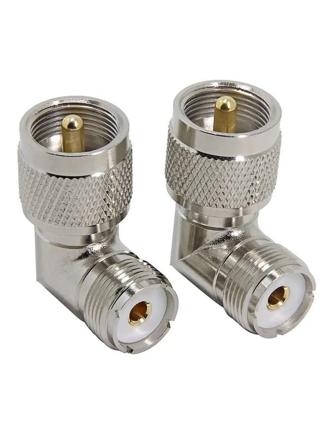 2pcs PL259 Right Angle UHF Male To Female Coax Connector Adapter 90 Degree Elbow - Image 2