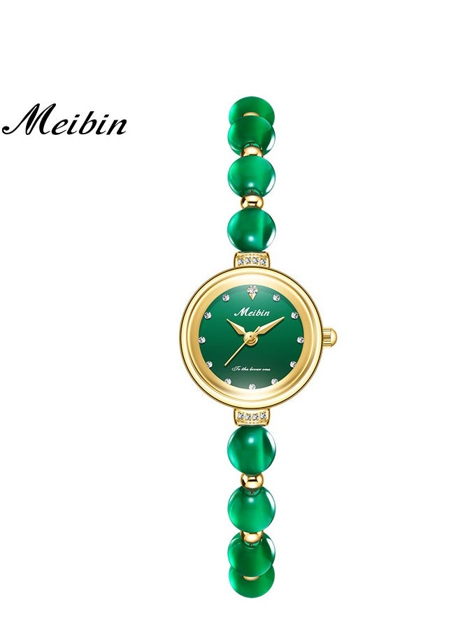 Meibin - Natural Jade Chalcedony Bracelet Women's Watch Versatile Women's Gift Jewelry Women's Watch - Image 1