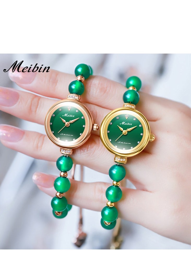 Meibin - Natural Jade Chalcedony Bracelet Women's Watch Versatile Women's Gift Jewelry Women's Watch - Image 1