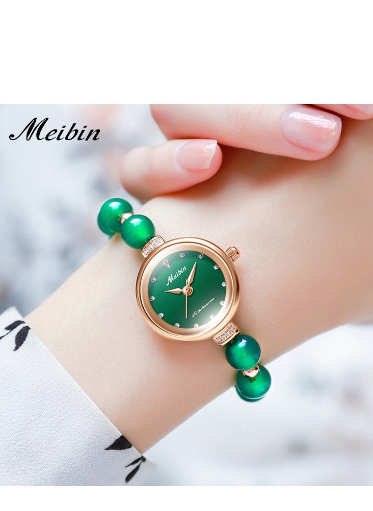 Meibin - Natural Jade Chalcedony Bracelet Women's Watch Versatile Women's Gift Jewelry Women's Watch - Image 1