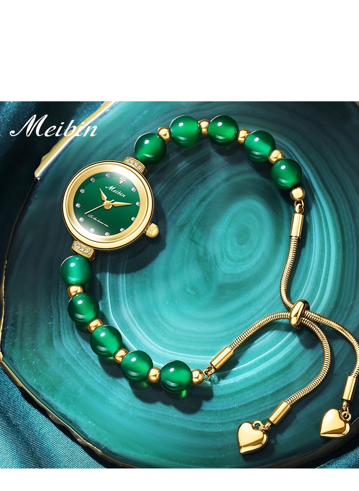 Meibin - Natural Jade Chalcedony Bracelet Women's Watch Versatile Women's Gift Jewelry Women's Watch - Image 1