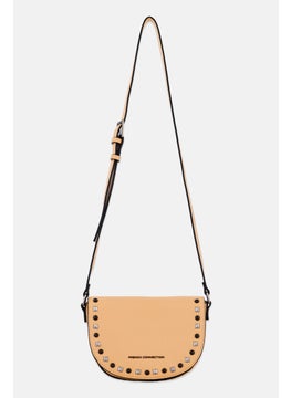 French Connection Women Brand Logo Cross Body Bag 16 H x 23 L x 8 w cm, Tan  - Image 1