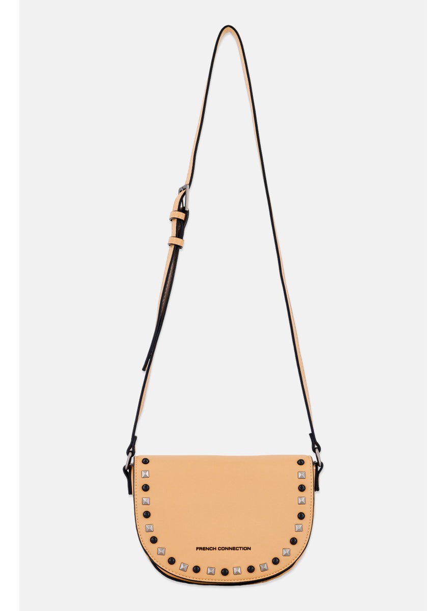French Connection Women Brand Logo Cross Body Bag 16 H x 23 L x 8 w cm, Tan  - Image 1