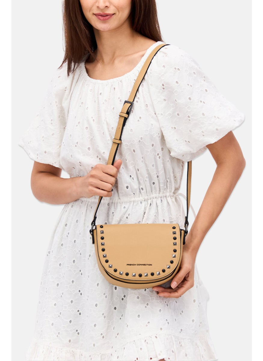 French Connection Women Brand Logo Cross Body Bag 16 H x 23 L x 8 w cm, Tan  - Image 2