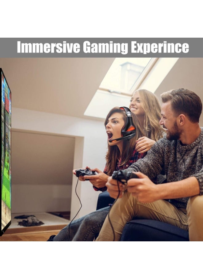 Beexcellent - GM5 Gaming Headset, 7.1 Surround Sound PS4 Headset with Microphone, For Games, PC Headphones, Heavy Bass, Telescopic, Noise Isolation, Wired, FPS Compatible, LED Light - Image 1