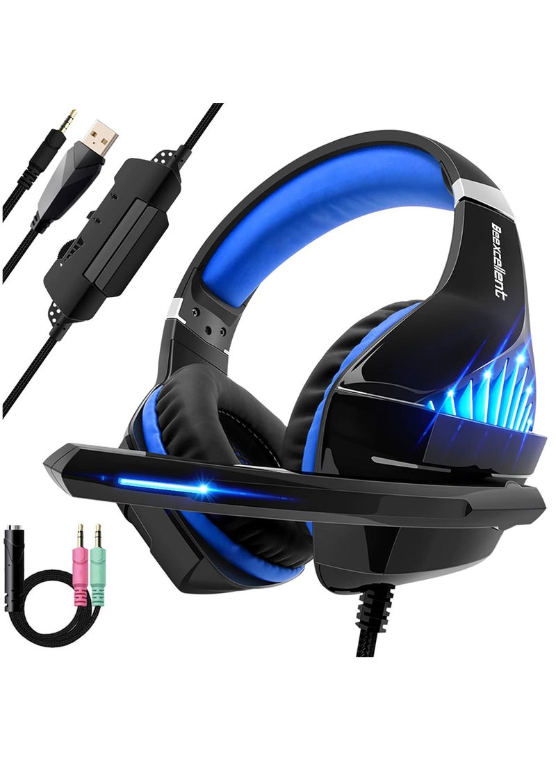 GM5 Gaming Headset, 7.1 Surround Sound PS4 Headset with Microphone, For Games, PC Headphones, Heavy Bass, Telescopic, Noise Isolation, Wired, FPS Compatible, LED Light - pzsku/Z88B5F74CBD9B70F8A84CZ/45/_/1708598378/e672c812-fd5d-433d-88dc-931110357ccb