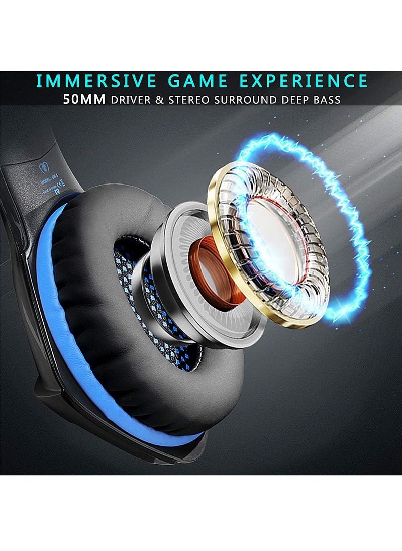 GM5 Gaming Headset, 7.1 Surround Sound PS4 Headset with Microphone, For Games, PC Headphones, Heavy Bass, Telescopic, Noise Isolation, Wired, FPS Compatible, LED Light - pzsku/Z88B5F74CBD9B70F8A84CZ/45/_/1708598379/aa5c4660-aa00-4f28-b63a-cffb1790da9a