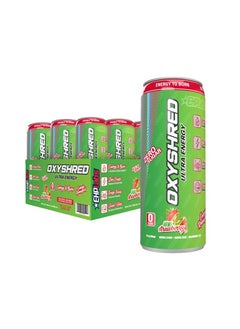 OxyShred Ultra Energy Drink by EHPlabs - Performance Carbonated Energy Drink with Zero Fat, Zero Sugar, Zero Carbs & Zero Calories, 100% Natural, Kiwi Strawberry (12-Pack)