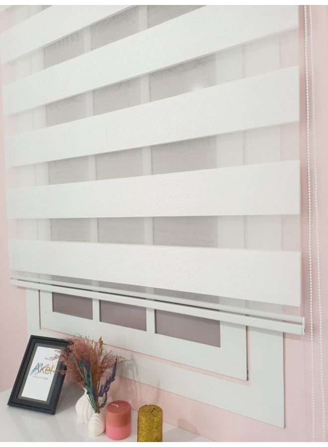 بانيكس  ستائر زيبرا ابيض 125W x 125H cm  - Image 1