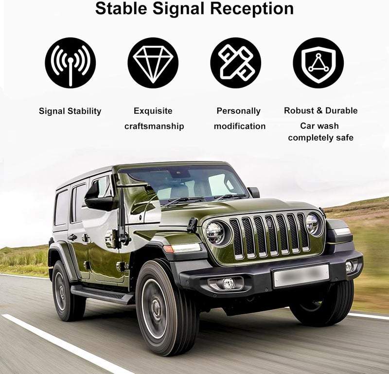 Engirette 50 Cal Bullet Antenna Replacement for Ford and Dodge Trucks - Matte Black - Image 5