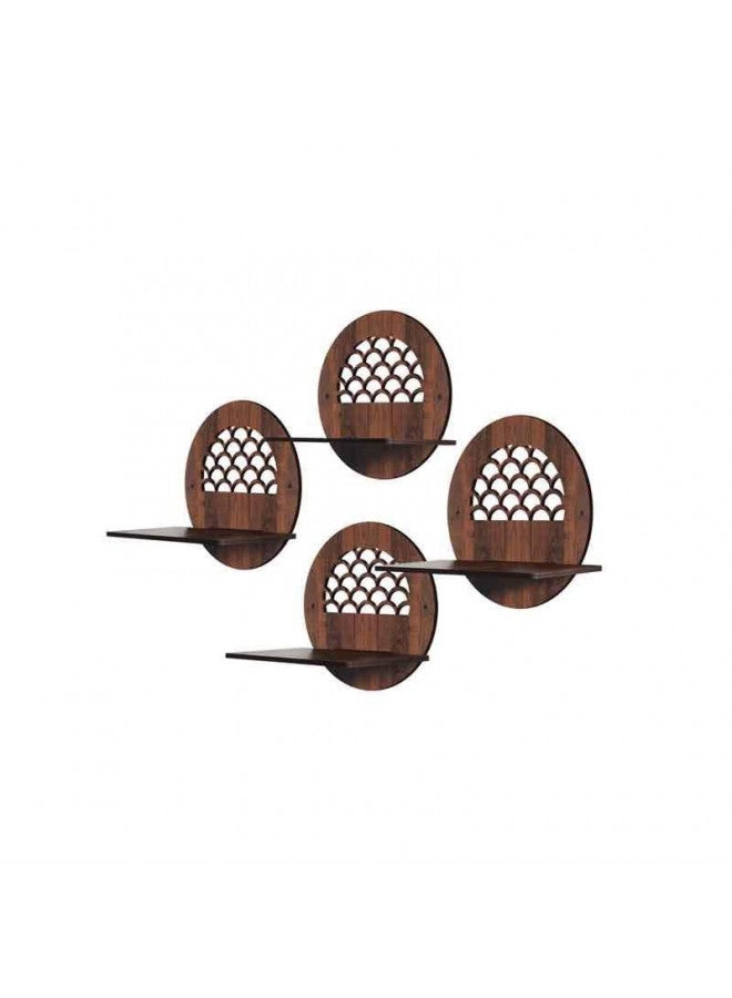 Rellon Industries Wall Mounted Shelf for Living Room Stylish MDF Floating Shelf, Freestanding for Living Room, Bedroom, Kitchen - Easy Assembly, Set of 4((Round Shelf) - Image 1