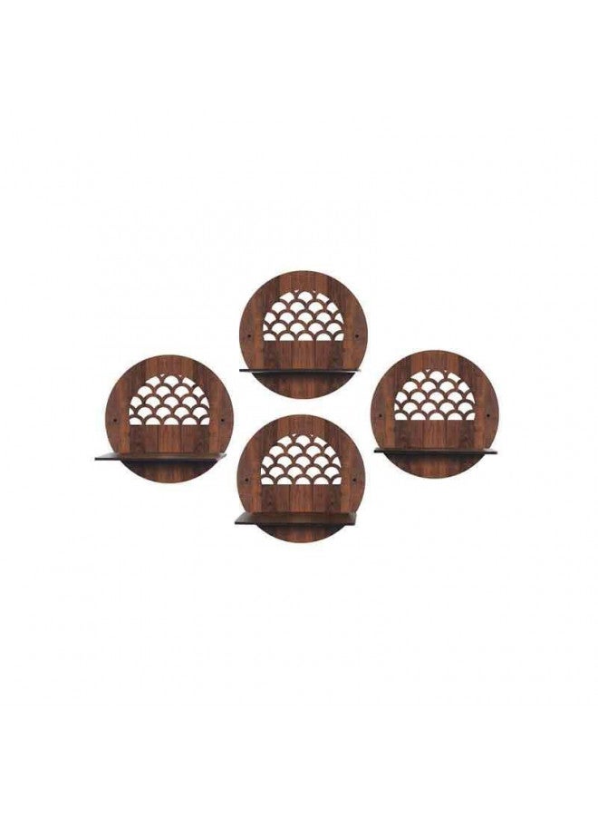 Rellon Industries Wall Mounted Shelf for Living Room Stylish MDF Floating Shelf, Freestanding for Living Room, Bedroom, Kitchen - Easy Assembly, Set of 4((Round Shelf) - Image 2