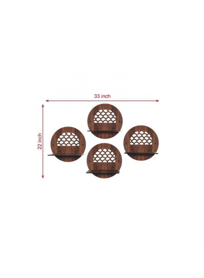 Rellon Industries Wall Mounted Shelf for Living Room Stylish MDF Floating Shelf, Freestanding for Living Room, Bedroom, Kitchen - Easy Assembly, Set of 4((Round Shelf) - Image 3