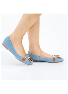 LAMARAPARIS Laurel tassel trim faux leather flat shoes blue  - Image 1