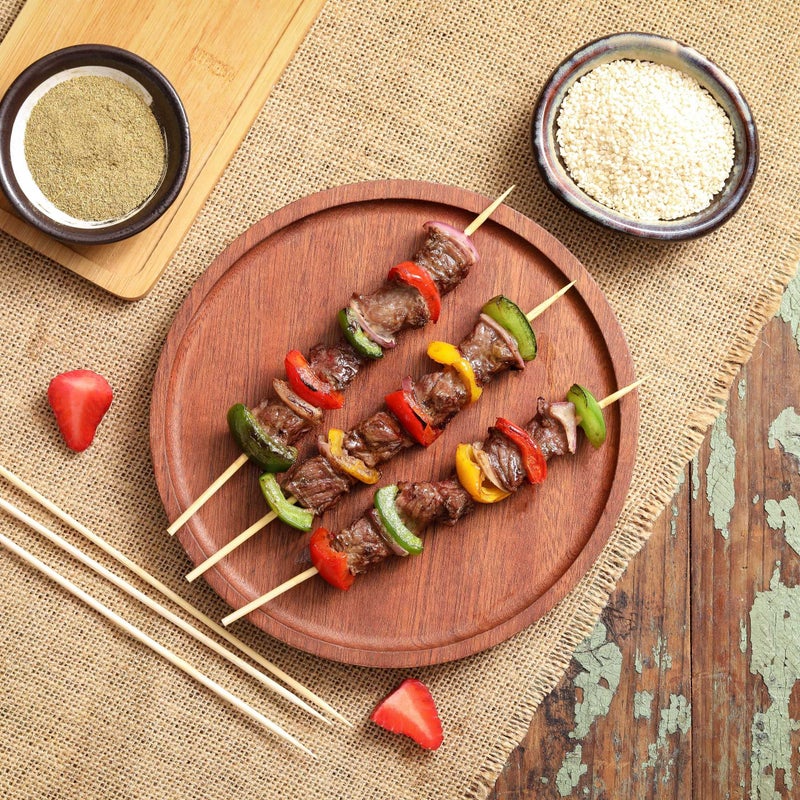 NadaKin 200 PCS Bamboo Skewers, 8 Inch Food Sticks for Appetizers, Fruit, Grilling Kebabs, Cocktail Picks for Drinks, Toothpicks Natural, Kitchen Gadget - Image 3