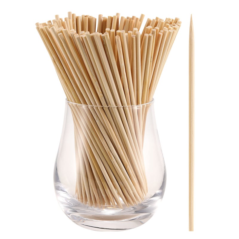 NadaKin 200 PCS Bamboo Skewers, 8 Inch Food Sticks for Appetizers, Fruit, Grilling Kebabs, Cocktail Picks for Drinks, Toothpicks Natural, Kitchen Gadget - Image 2