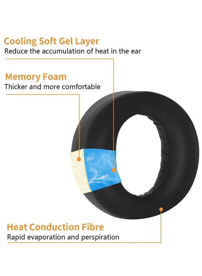 3D Replacement Ear Pads Cooling Gel Headset Earpads, Upgrade Ear Cushions Cups Accessories Replacement for Sony PlayStation 5/PS5/Pulse 3D Wireless Gaming Headset (Black) - Image 2