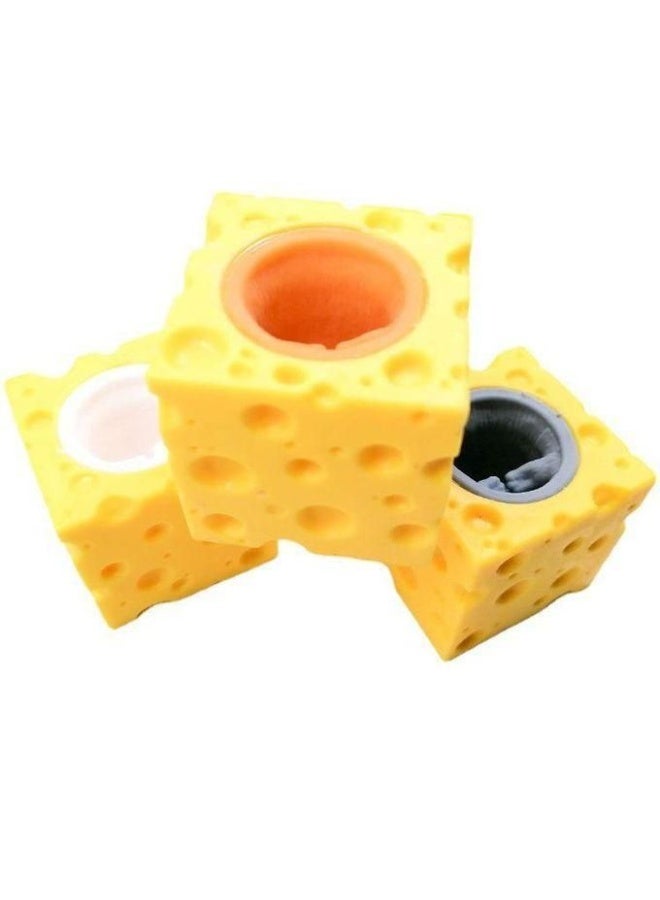 3 PCS Cheese Mouse Squeeze Toys Set, Sensory Fidget Decompression Stress Relief Squishes for Kids & Adults - Image 2