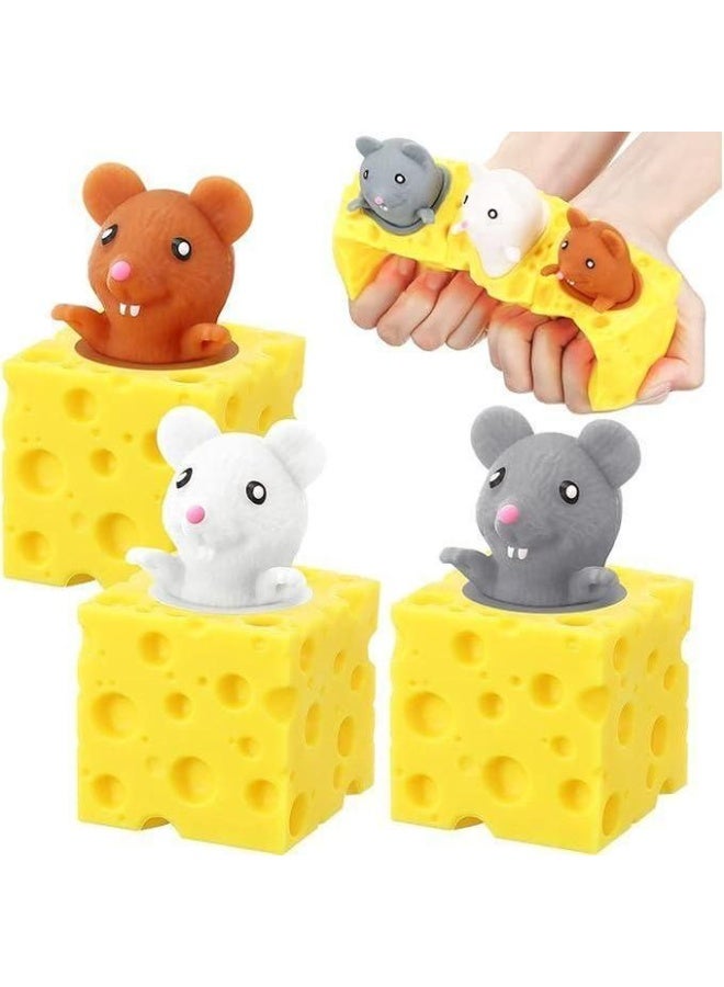 3 PCS Cheese Mouse Squeeze Toys Set, Sensory Fidget Decompression Stress Relief Squishes for Kids & Adults - Image 5