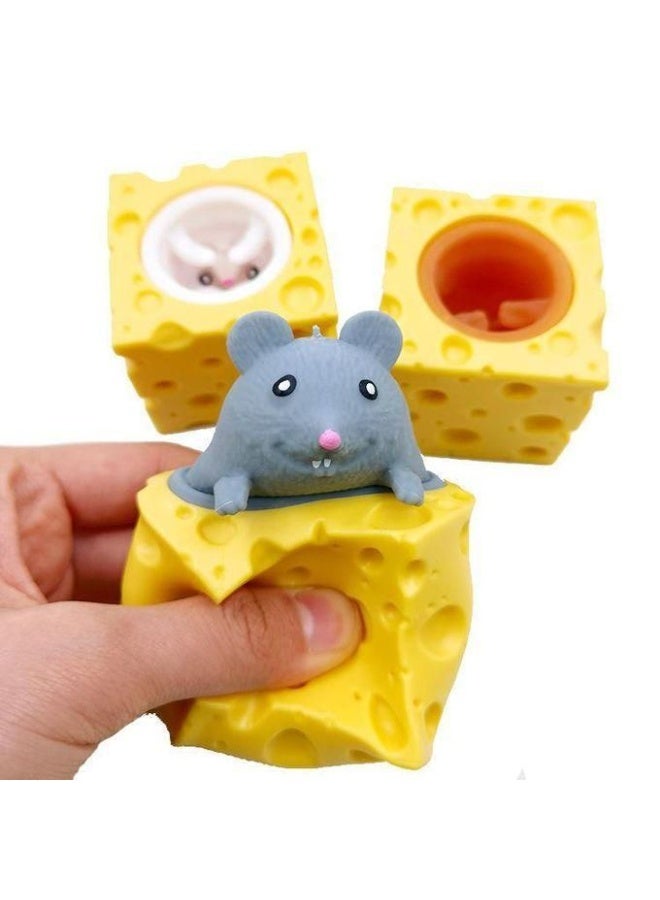 3 PCS Cheese Mouse Squeeze Toys Set, Sensory Fidget Decompression Stress Relief Squishes for Kids & Adults - Image 3