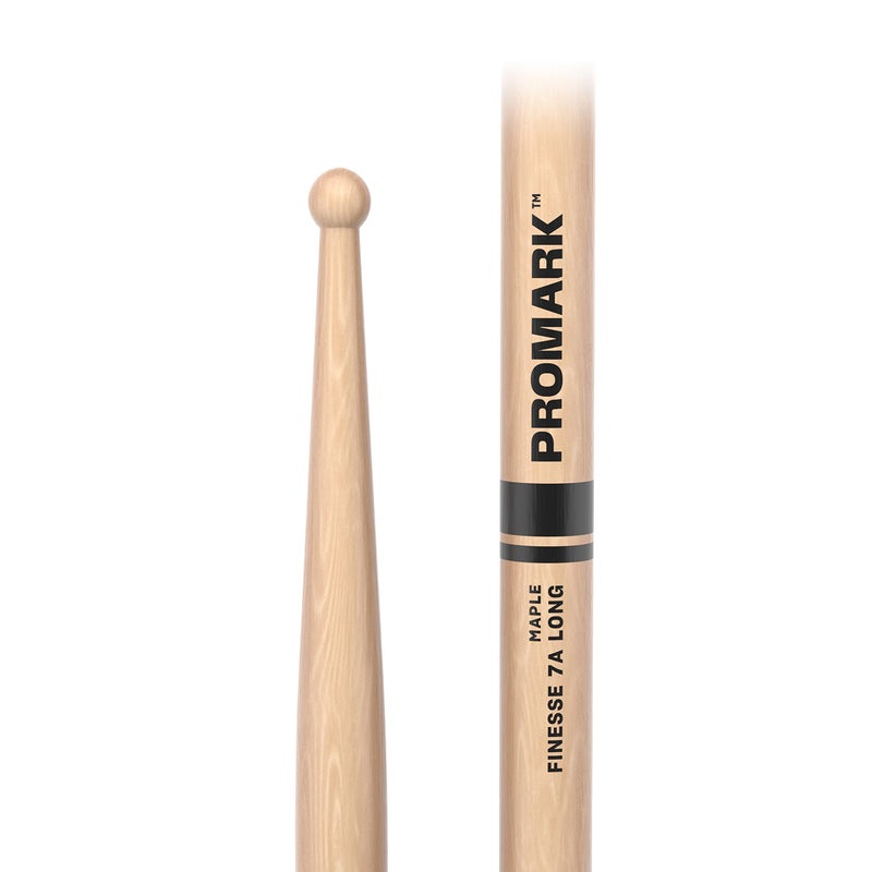 ProMark Drum Sticks - Finesse 7A Drumsticks - Drum Sticks Set - Small Round Wood Tip - Long Maple Drumsticks - Consistent Weight and Pitch - 1 Pair - Image 2