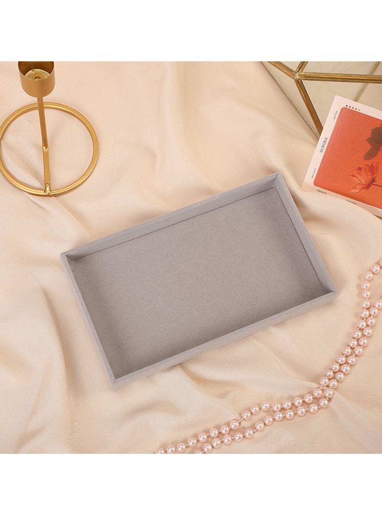 xozgdovg Jewelry box Flannelette ring box Earrings tray jewelry display rack Drawer storage box Empty tray gray 