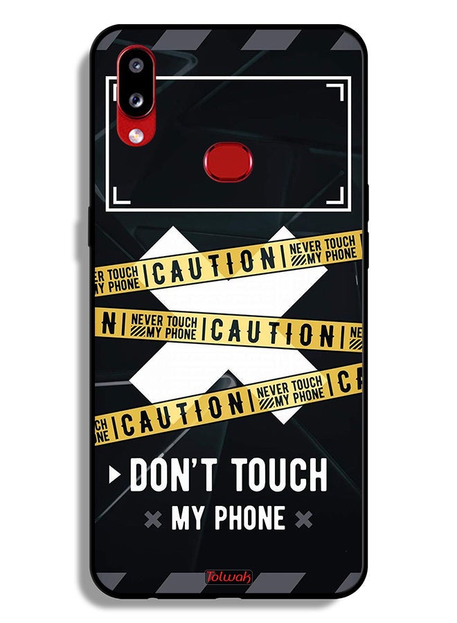 Tolwak Samsung Galaxy A10s Protective Case Cover Caution Never Touch My Phone - Image 1