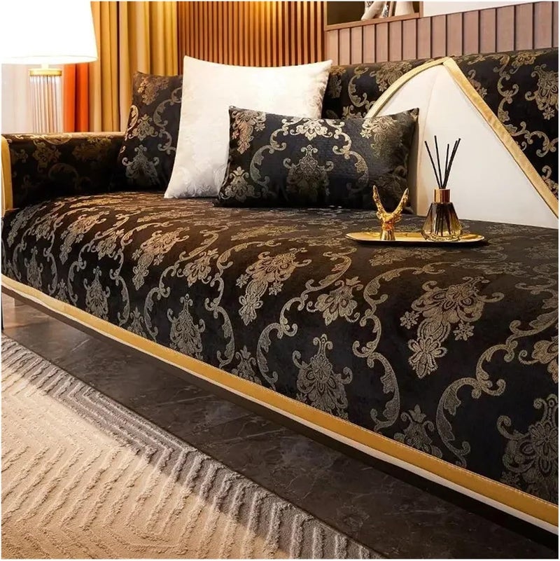 Vintage Sofa Cover Velvet Gilding Technology Sofa Cover Cushion Four Season Towel Anti Slip Blanket(Color 9,70x210cm 1pcs) - Image 1