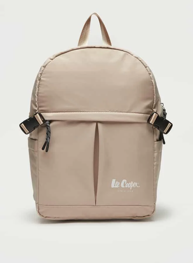 Logo Detail Backpack with Zip Closure
