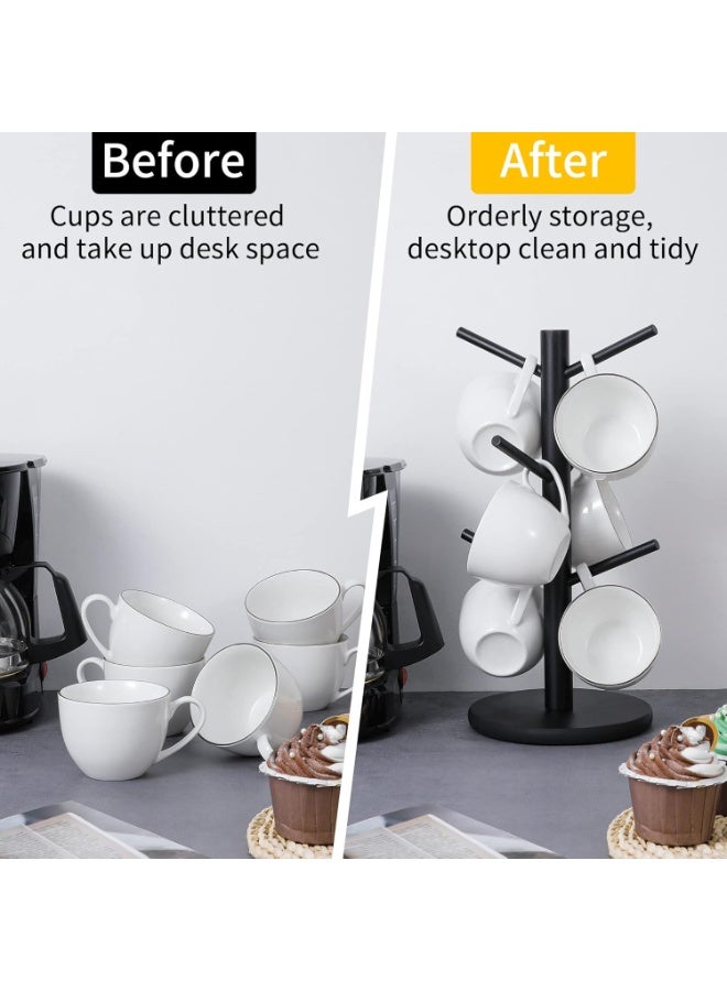 Mug Holder Tree, Coffee Cup Holder with 6 Hooks (Black) - Image 5